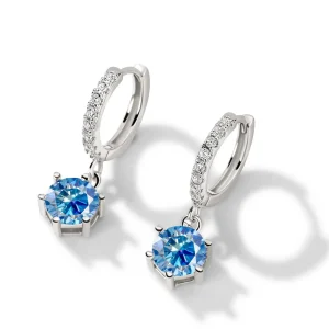 925 Sterling Silver 1 Carat Moissanite Drop Earrings for Women Charm Engagement Fine Jewelry Gift for Female Party Date